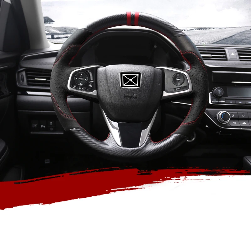 Аксессуары для honda civic 2015 2016 2017 2018 2019 2020 10|leather steering wheel cover|steering coverwheel cover for |