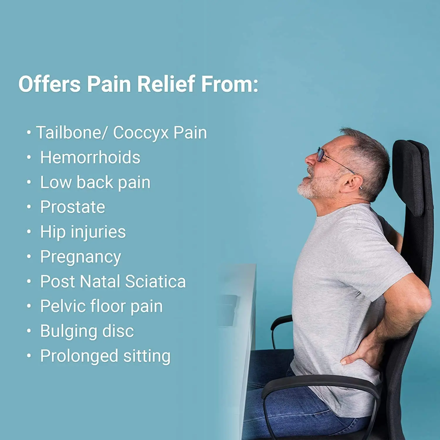 Memory Foam Donut Seat Cushion Comfort Sofa Tailbone Orthopedic Foam Anti Hemorrhoid Massage Tailbone Pillow for Car Office 4