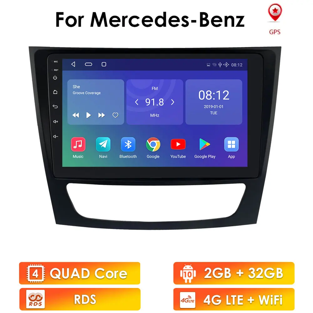 2din Android 10 автомобильный GPS-радиоплеер для Mercedes Benz E-Class W211 E200 E220 E350 E240 E280 CLS 350 W219 W463 CLK