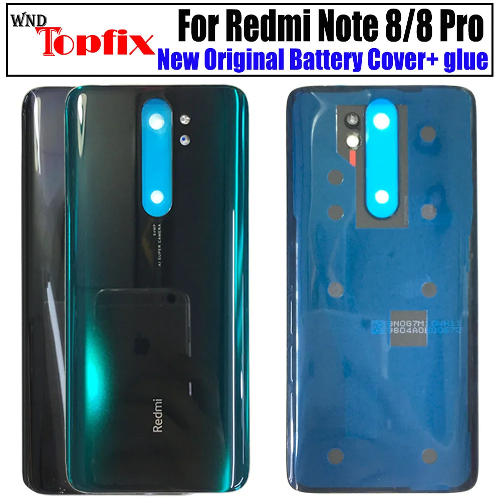 Оригинальное стекло для Xiaomi Redmi Note 8 Pro задняя крышка батарейного отсека задняя стеклянная крышка для Redmi Note 8 Крышка батарейного отсека чехол+ чехол