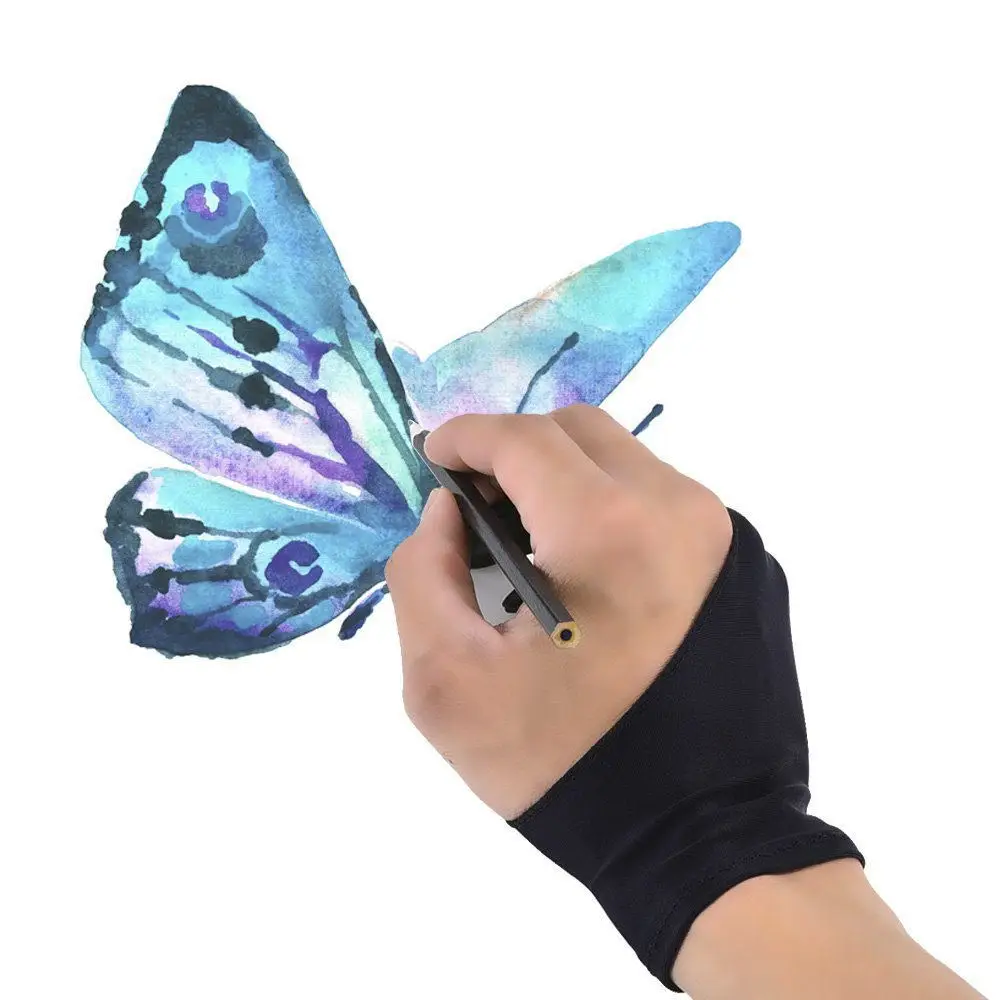Two Finger Anti-fouling Glove For Artist Drawing /& Pen Graphic Tablet Pad YH