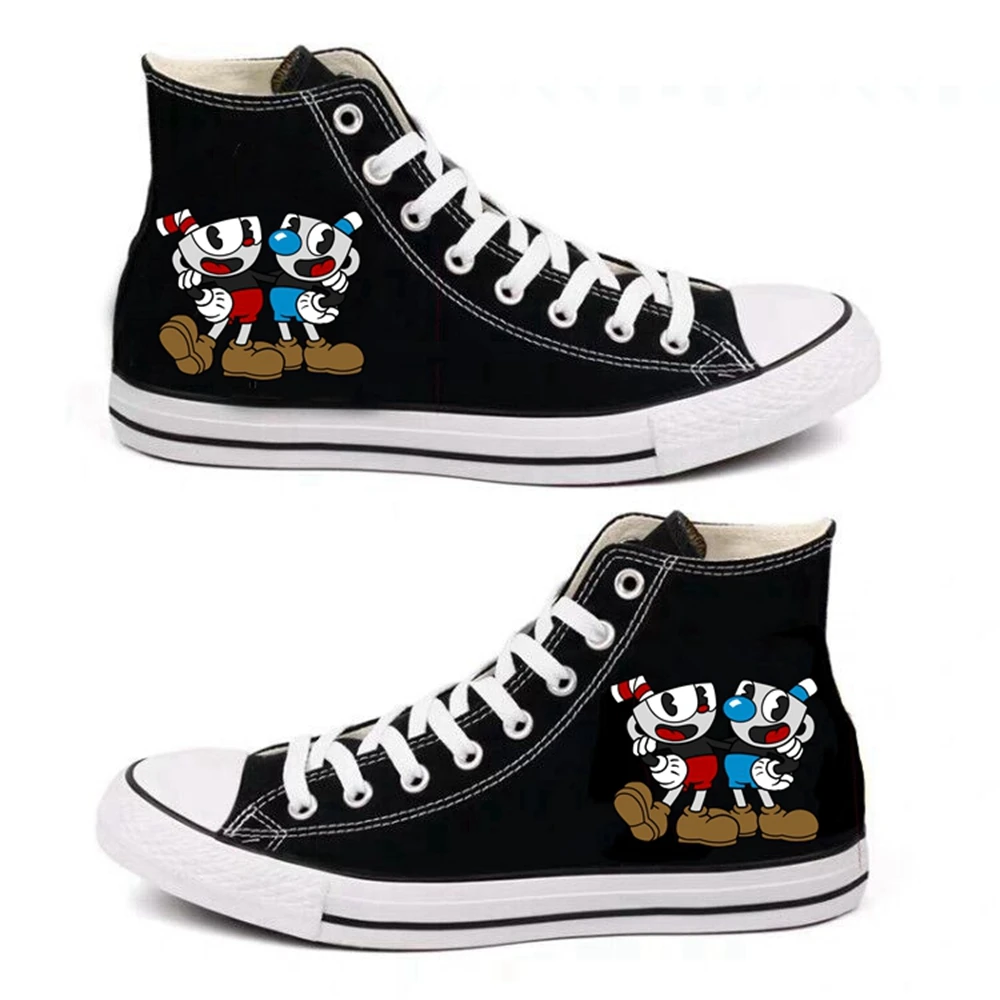 Cuphead Mugman/Обувь для костюмированной вечеринки; Тканевая обувь для женщин и мужчин; спортивная обувь для подростков; Повседневная Уличная обувь унисекс; обувь для путешествий