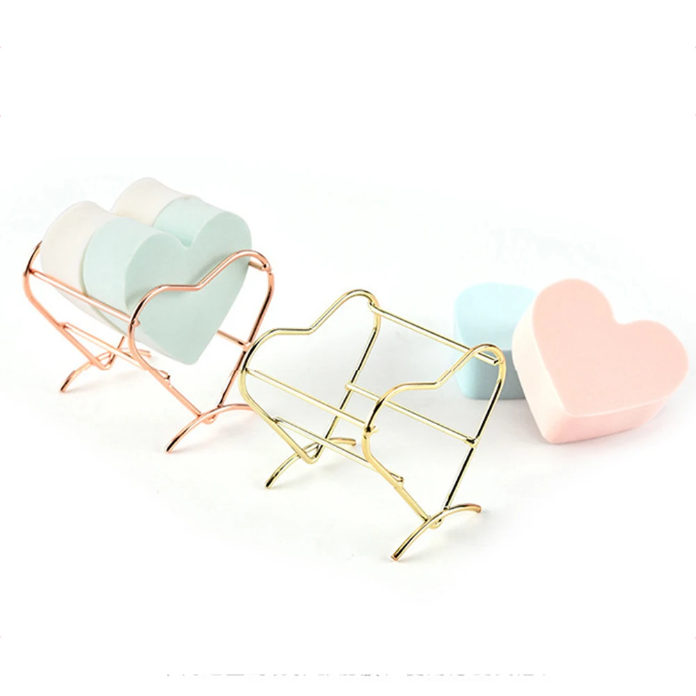 Dry Stand Eggs Ladies Sponge Holder Women Makeup Puff Rack Metal Drying Hanger Floor Type Sponge Makeup Powder Puff Storage Rack