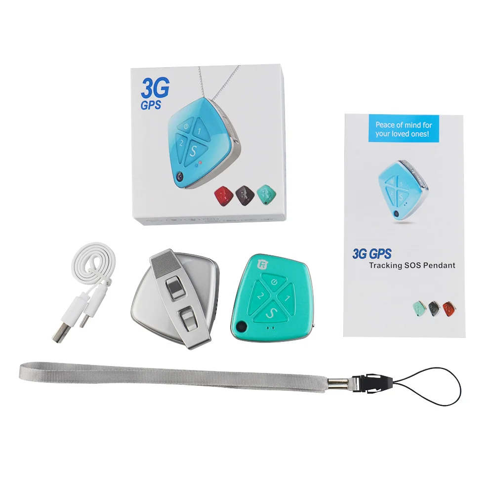 3g RF-V42 gps трекер 3g мини-ожерелье персональный локатор с функцией SOS& Fall Alarm мониторинг камеры двусторонняя связь Google карта - Цвет: Green -Box