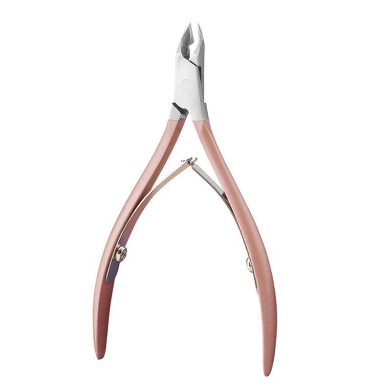 

ABVP Nail Cuticle Pusher Tweezer Cutter Nipper Clipper Dead Skin Remover Manicure Art Grooming Tool Beauty Nail Pliers Pink