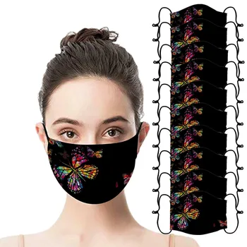

10PC Print Breathable Face Mask Cloth Mouth Cover Windproof Mouth Mask Reusable Washable Face Shield mondmaskers Tapabocas