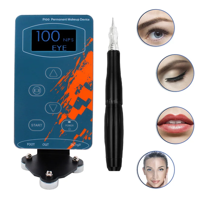 

BIOMASER P100LW002BlackPermanent Makeup Rotary Machine Eyebrow Tattoo Kits Professional Pen For Eyebrow Eyeliner Lip Tattoo Set