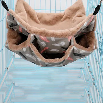 

Pet Hammock Three-layer Soft Winter Warm Hanging Bed for Cats Dogs Pet Hanging Sleeping Bed Pet Sleeping Supply for Small Animal