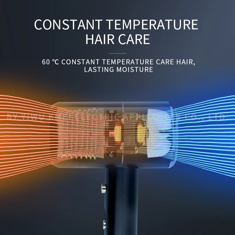 Kemei KM-9822 Constant Temperature Hair Dryer 1800W 60 Degree Multifunctional Professional Salon Blow Dryer Portable 3 Speeds 2
