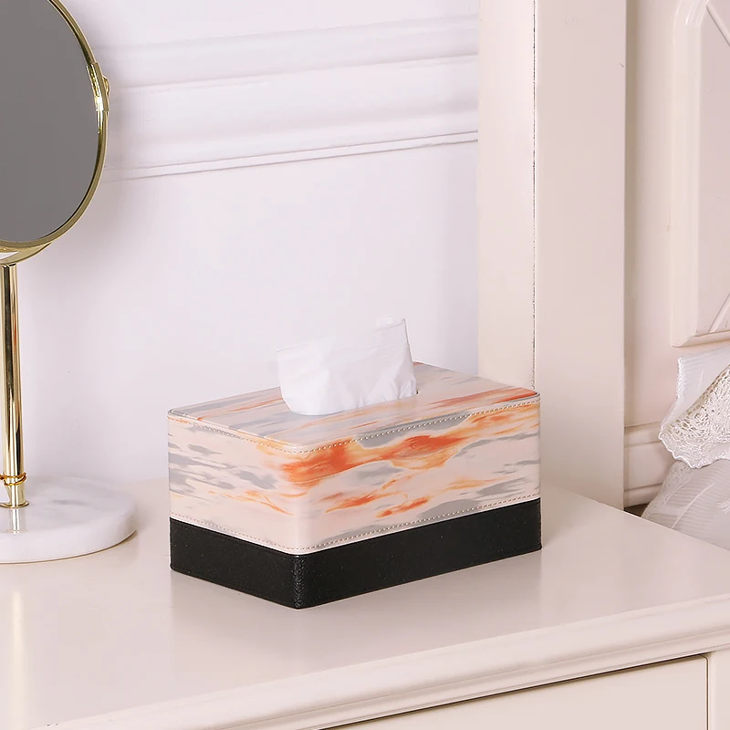 

Exquisite abstract art home tissue box Brief pastoral life orange sunset glow decorative tissue box
