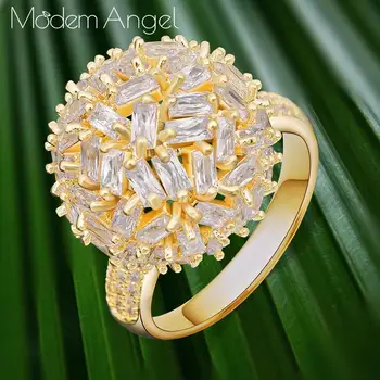 

ModemAngel Luxury Ball Cubic Zirconia Female Dubai Wedding Ring Knuckle Ring For Women Wedding Party Jewelry Bagues Anillos