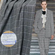 Белый Waxberry японский синий серый пряжа окрашенная камвольная шерсть ткань материал одежды женский костюм брюки швейная ткань