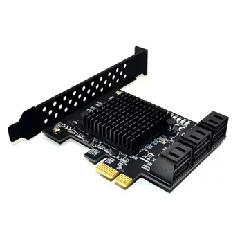 

Pci-E To Sata3.0 Expansion Card 6-Port 6G Adapter Card Expansion Ipfs Hard Disk 88Se9215 6-Port Sata3.0 Expansion Card