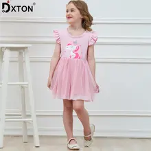 Dxton/vestidos/Детское платье для девочек с рисунком «Единорог», вечерние бальные платья принцессы, Летнее Детское платье-пачка для 3-8 лет, SH4543 Mix