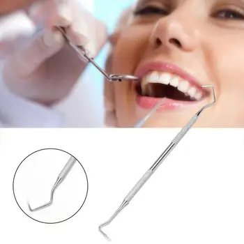 

1Pcs Double Ends Dentist Teeth Clean Pick Probe Hook Stainless Steel Dental Hygiene Tools