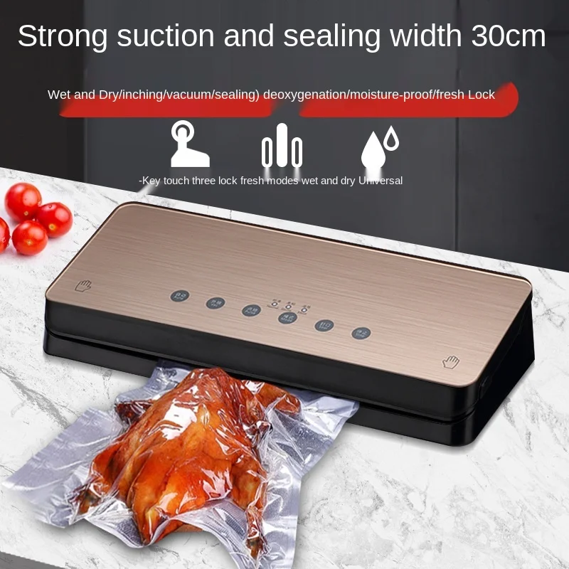 Máquina de envasado al vacío de 110V/220V, sellador de plástico para el hogar, bolsa de vacío comida, bolsita seca y húmeda, Sous Vide