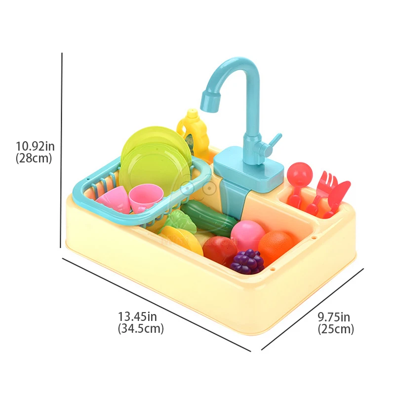 Kitchen Toy Plastic Dish Wash Sink Set Children Simulation Pretend Role Play Housework Kit Early Educational Toys For Children 6