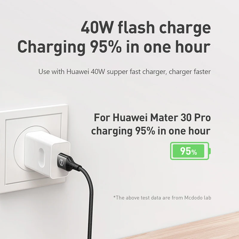 Mcdodo 40 Вт USB кабель type C 5A супер быстрая зарядка для huawei VOOC OPPO VIVO Flash charger QC4.0 для Xiaomi samsung AFC кабель для передачи данных