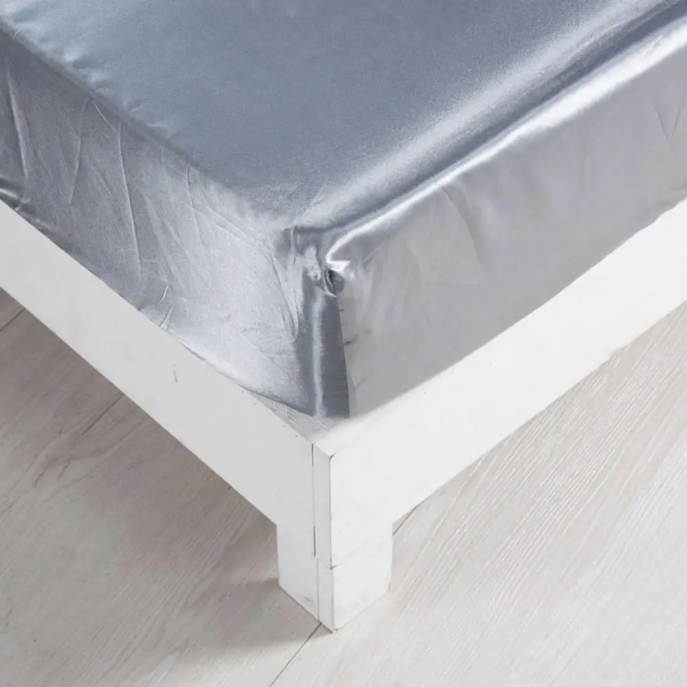 gray IdealHouse однотонная ИМИТИРОВАННАЯ шелковая простыня - Цвет: gray