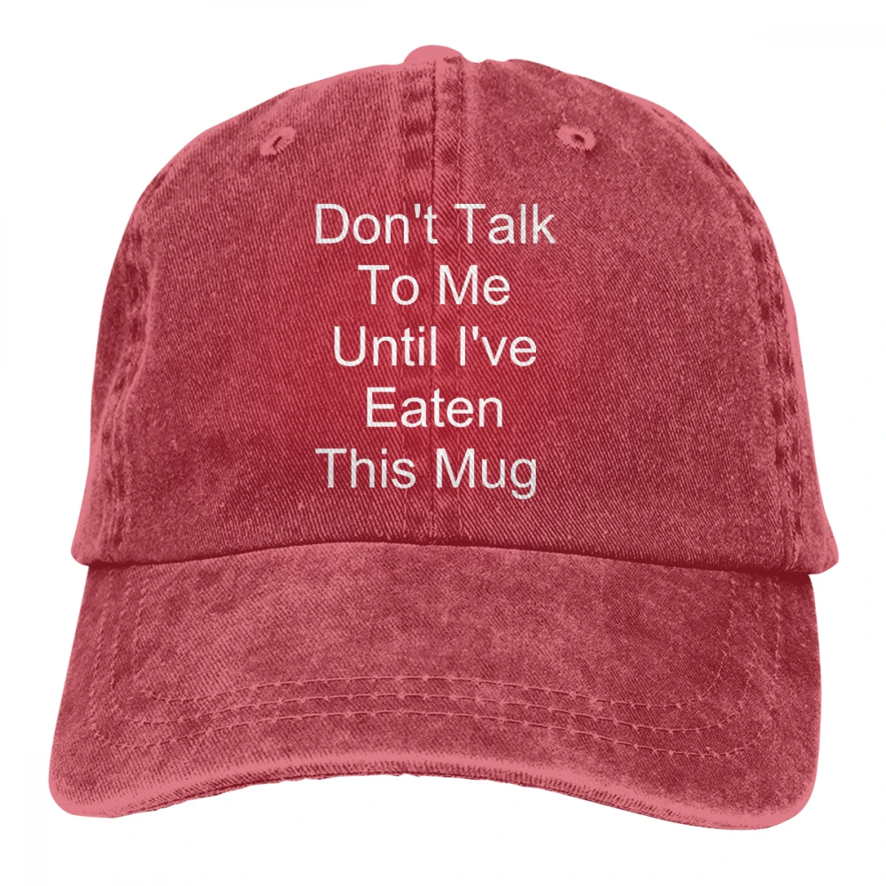 Не болтайте со мной, пока я не съел эту кружку, Casquette, черные мужские женские джинсовые бейсболка с ремешком, регулируемая шапка для гольфа, папы