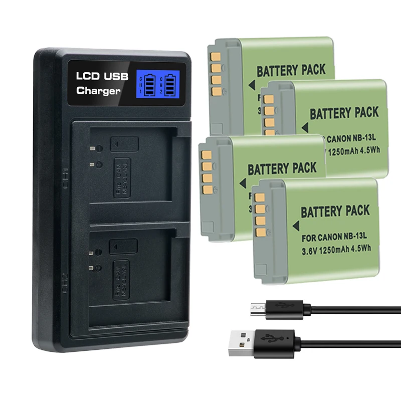 lithium ion battery pack NB 13L NB13L NB-13L 1250mah Battery Charger for Canon PowerShot G5X G7X G9X G7 X Mark II G9 X,SX620 SX720 SX730 HS  Batteries rechargeable battery pack Batteries