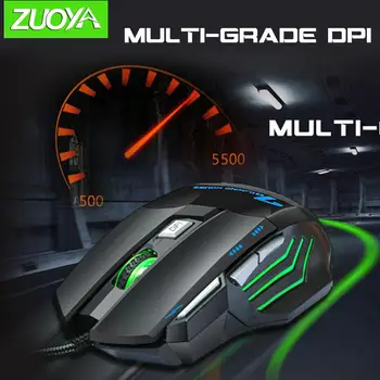 Zuoya gaming mouse dpi adjustable wired mouse usb optical led computer mice for laptop pc game professional gamer