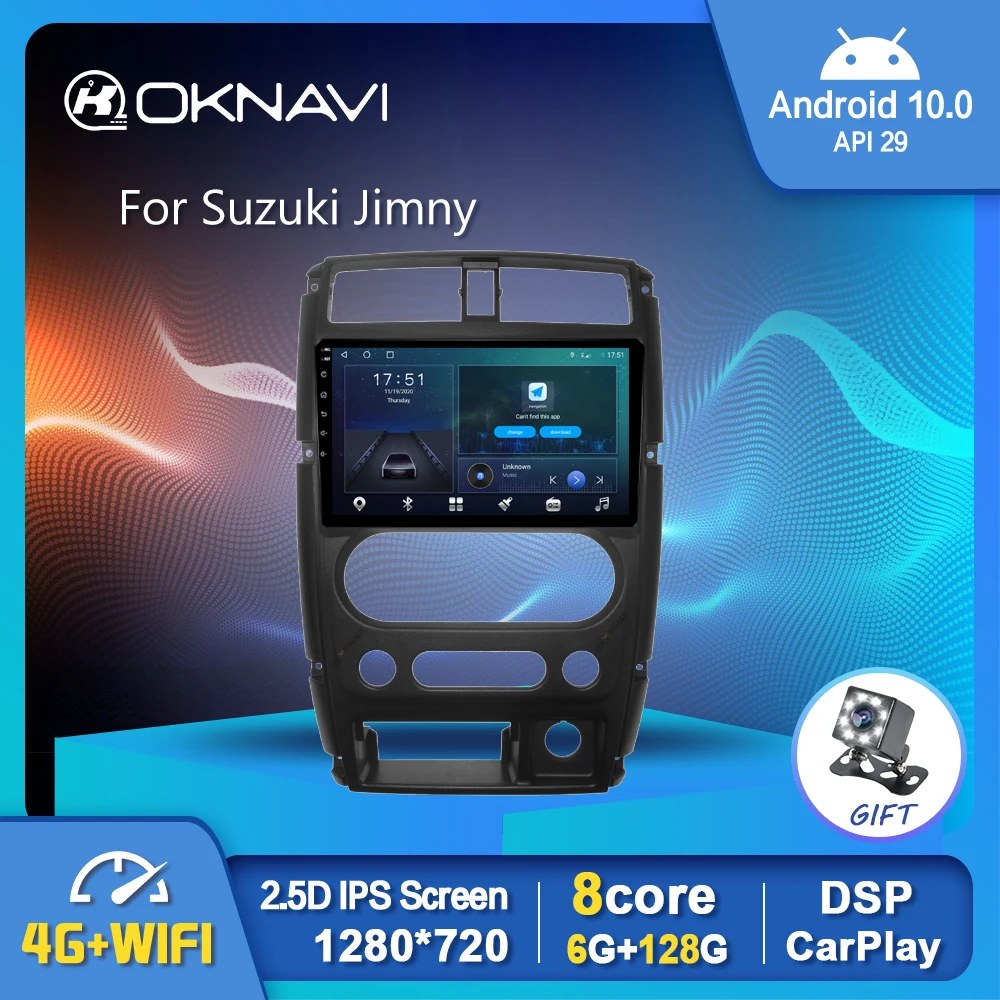 OKNAVI Android 10 0 Автомагнитола заднего вида GPS для Suzuki Jimny 2007-2012 автоплеер Bluetooth DSP Carplay
