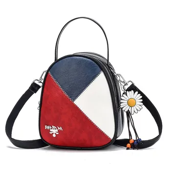 

2020 Contrast Color Women PU Leather Small Backpacks Casual Fashion Designer Lady's Bag Shoulder Girls Mini Backpack Casual Bags