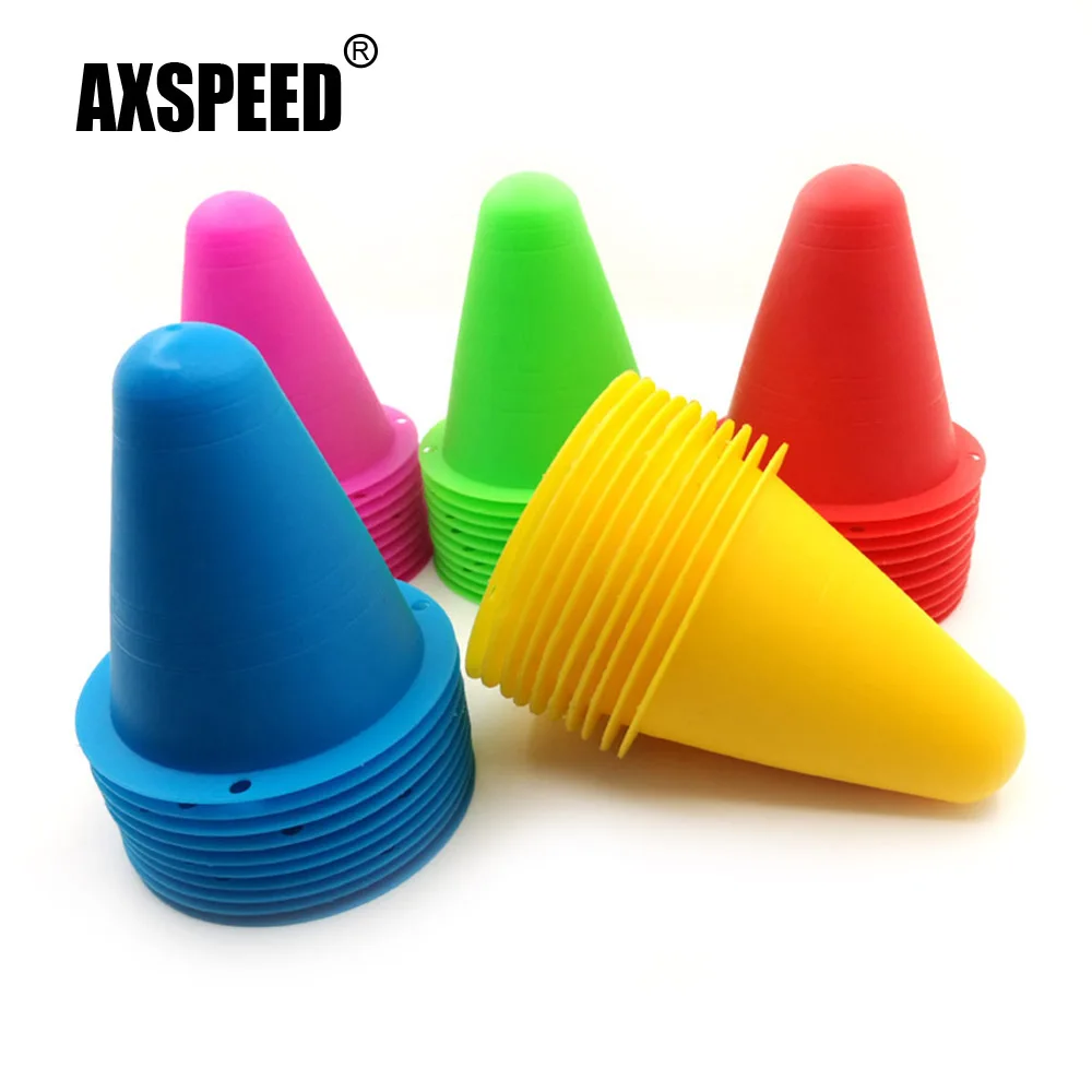 Фото AXSPEED 10 шт. конусы/пилоновые баррикады дорожные конусы для 1/10 Axial SCX10 90046 TRX4 машинка на радиоуправлении №1