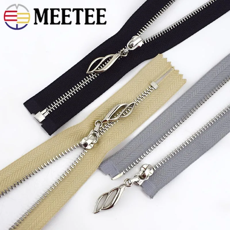 Meetee 5 шт. 20 см закрытые 40/70 см открывающиеся 3# Металлические молнии Авто замок съемники листьев декор молния DIY сумки куртка Швейные аксессуары