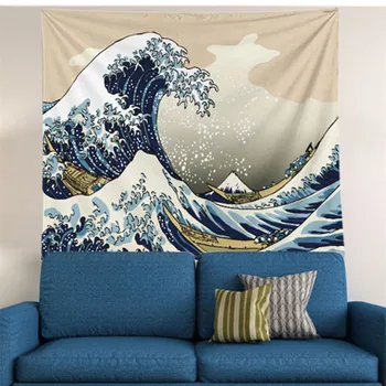 

Wall background cloth macrame tapestry cartoon animal fish elephant cute cat illustration bedroom room decoration hanging fabric