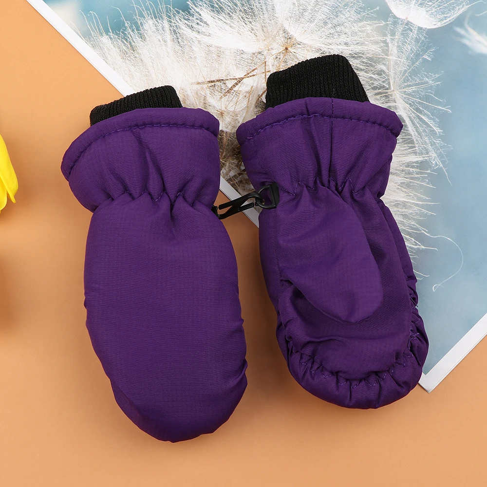1Pair New Fashion Children Kids Winter Snow Warm Gloves Boys Girls Ski Windproof Waterproof Thicken Mittens Keep Finger Warm