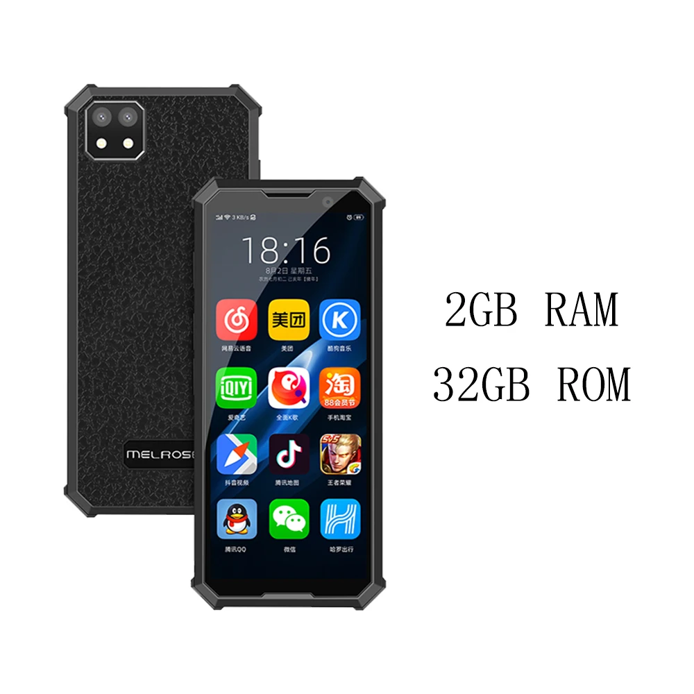 Melrose 2019END Карманный 4G LTE Android смартфон gps 3,5 ''распознавание лица резервный мобильный телефон боковой разблокировка отпечатков пальцев - Цвет: 2GB 32GB Black