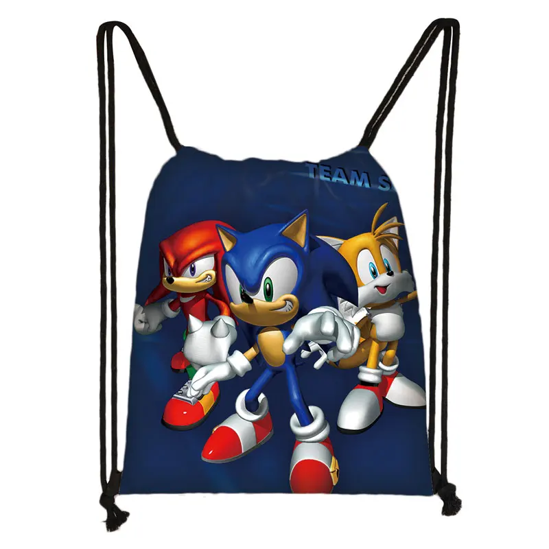 Аниме sonic drawstring сумка для мальчиков и девочек мультфильм рюкзак Подростковые Сумки для хранения детей bookbag дорожные сумки - Цвет: skdysxz16