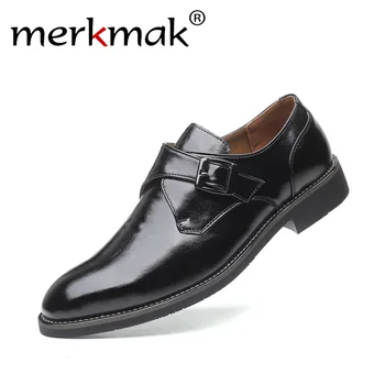 

Merkmak 2020 Men Leather Shoes Italian Dress Shoes Wedding Party Shoes High Quality Casual Loafer Male Oxford Shoes Plus Size 48