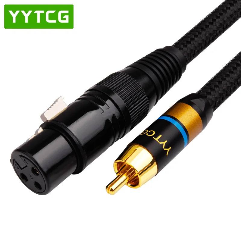 YYTCG Cable Hifi RCA a XLR, alta calidad, 4N OFC RCA macho a XLR macho