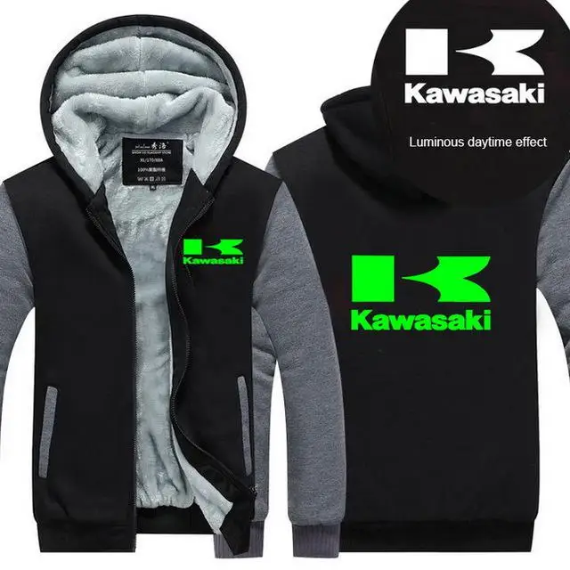 Мужские толстовки, зимние утепленные мужские свитера Kawasaki для мужчин, зимние толстовки на молнии, пальто X