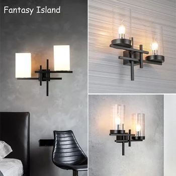 

Nordic Wall lamp stairs Led wall light for home bathroom/bedroom light Glass shade wall sconce wandlamp E14