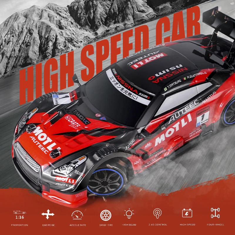RC Drift 1:16 высокоскоростной с двумя шинами 4WD 2 4G пульт дистанционного управления