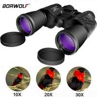 Borwolf 10-30X50 High Magnification HD Professional Zoom powerful Binoculars Light night vision for hunting telescope monocular 2