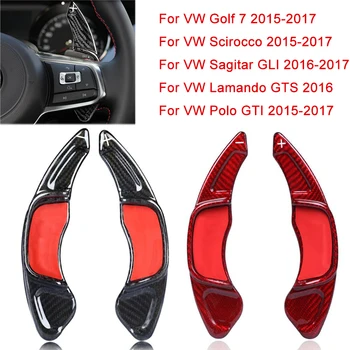 

Carbon Fiber Steering Wheel Shift Paddle Extension Shifters Cover Trim For Volkswagen VW GOLF 7 Golf7 2015-2017 GTI MK7 Scirocco
