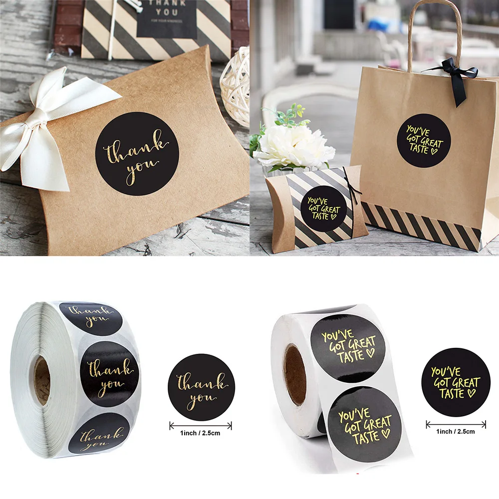 

500pcs/roll Gold Foil Thank You Sticker Envelope Seal Labels Stickers Scrapbooking DIY Decoration Gift Stationery Stickers