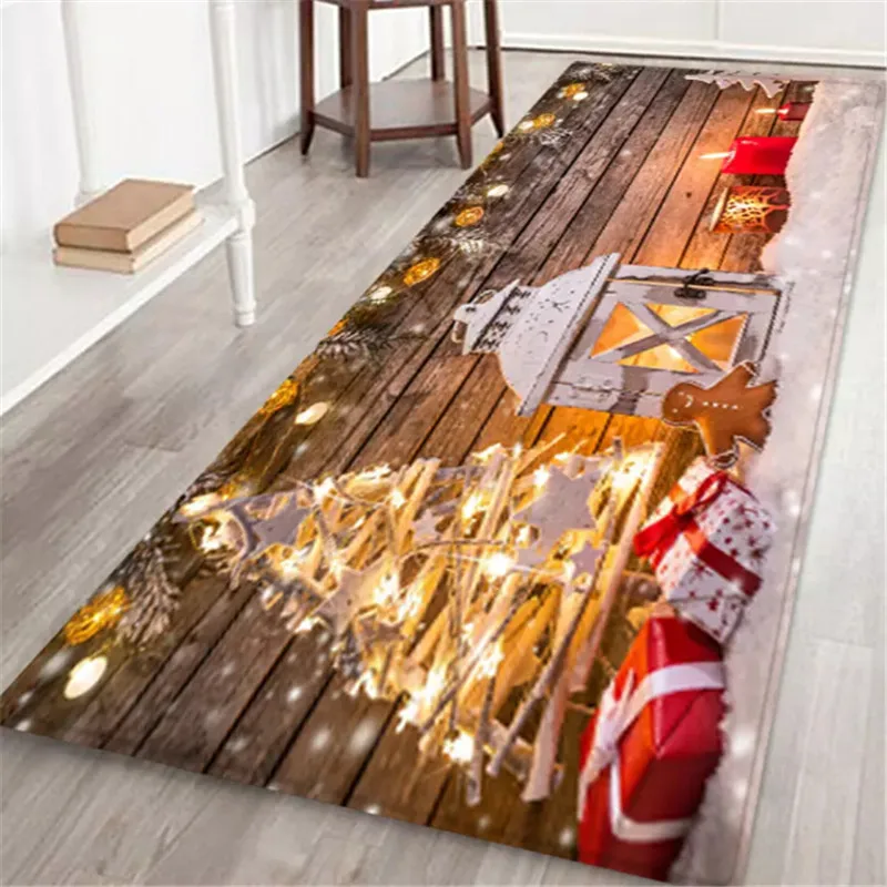 A Fashion Xmas Soft Home Bathroom Bedroom Rectangle Christmas Bath Mat Floor Rug Carpet With Non Slip - Цвет: A