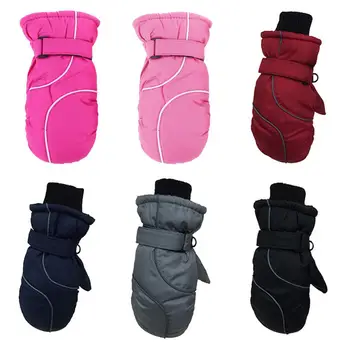 

Children Thick Warm Stitching Ski Gloves Fashion Waterproof Windproof Outdoor Kids Girls Boys Mittens