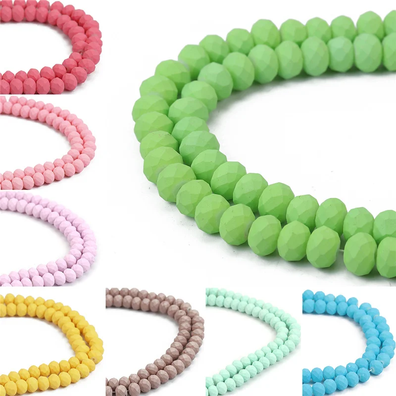 

1 Strand (Approx 140 PCs/Strand) Glass Beads Round Multicolor Frosted Faceted For DIY Handmade Jewelry Making 8mm Dia