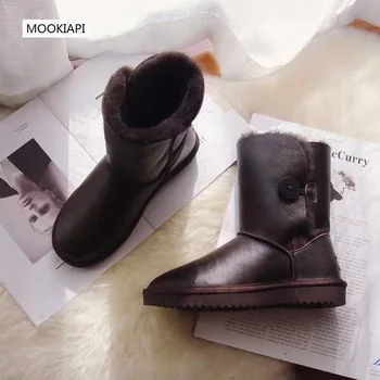 

The latest European style in 2019, women's snow boots, real sheepskin, 100% pure wool, women's shoes, free delivery, three color