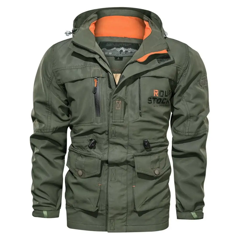 

Plus Size Fashion Men's Casual Autumn Winter Long Sleeve Hooded Zipper Fleece Outdoor Jackets casaca deportiva hombre T#