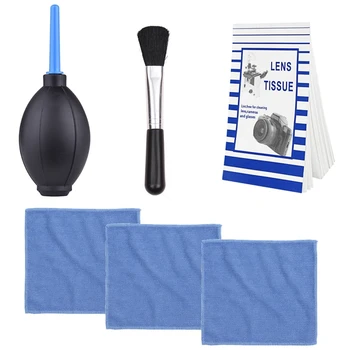 

Dust Cleaner Camera Lens Screen Cleaning Kit Cleaning Cloth Air Blower Dust Brush Lens Paper Set For Canon DSLR Camera
