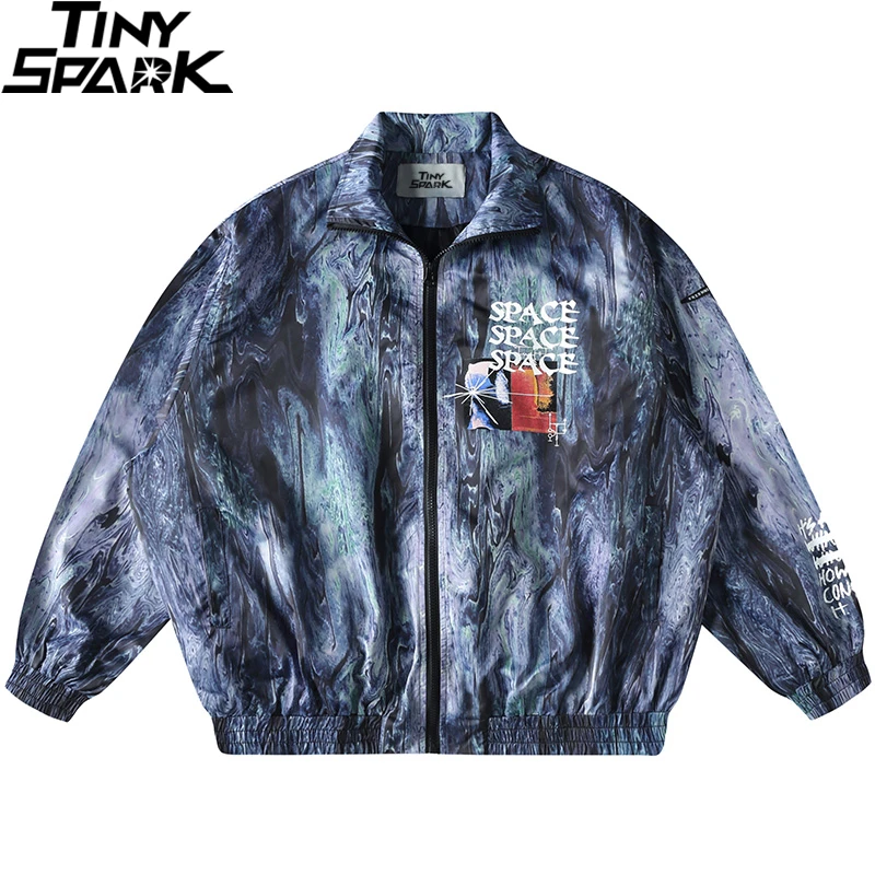 

Spring 2020 Mens Hip Hop Jacket Streetwear Dark Style Loose Bomber Jacket Harajuku Japanese Short Jacket Coat Zipper HipHop