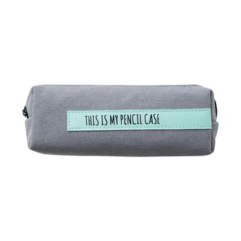 

Simple School Stationery Zipper Pencil Case Practical Letter Multipurpose Large Capacity Gift Makeup Pouch Desk Organizer Canvas